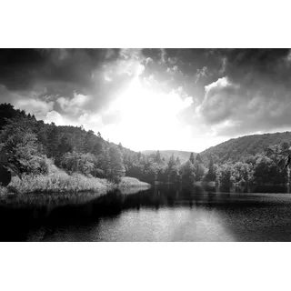 Papermoon Fototapete »Landschaft Schwarz & Weiß«, schwarz