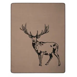 Biederlack Kuscheldecke Deer 150 x 200 cm Mischgewebe Braun