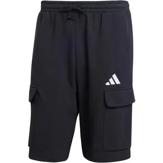 adidas Essentials FEELCOZY French Terry Cargo Short, Black/White, M
