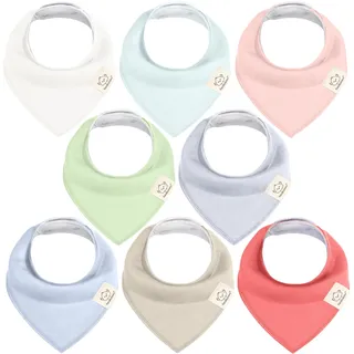 8 Stück Dreieckstuch Baby Junge, Mädchen - Unisex Bandana Lätzchen Baby, Super Absorbierende Halstuch Baby, Bio-Baumwolle Baby Lätzchen, Halstücher Baby für Säuglinge, Sabberlätzchen (Spring)