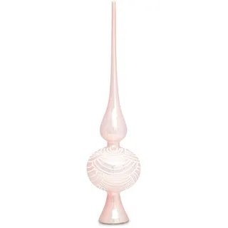 SIKORA SP6 Highlights Christbaumspitze aus Glas mit Glitzer Verzierung 2 Größen, Farbe:Rosa, Größe:H ca. 33 cm (für Bäume von ca. 170 bis 240 cm)