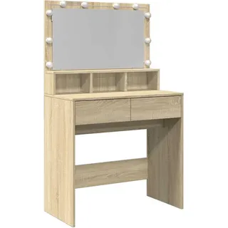 vidaXL Schminktisch mit LED-Beleuchtung Sonoma-Eiche 80x41x134,5 cm - Braun