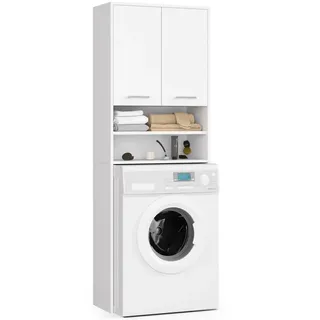 akord furniture factory Akord Waschmaschinenschrank Weiß 64x30x180 cm , Holzwerkstoff , Rechteckig,Rechteckig , 64x180x30 cm , Waschküche, Waschmaschinenschrank