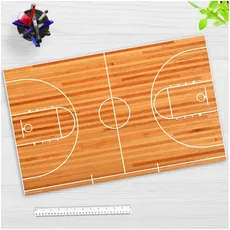 Bild Schreibtischunterlage für Kinder und Erwachsene Basketball Court, aus hochwertigem Vinyl , 64 x 40 cm