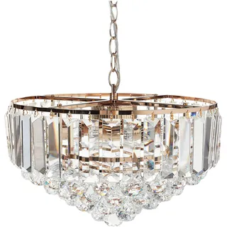 BELIANI Kronleuchter Gold Metall mit Transparenten Kristallen  49 cm 6-Flammig Glamour Stil Wohnzimmer Esszimmer Beleuchtung Ausstattung - Gold, Transparent