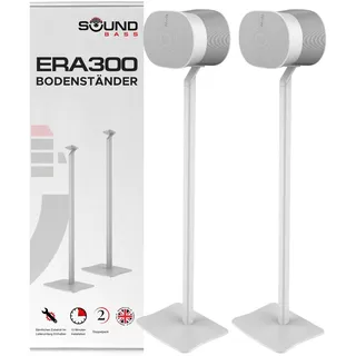 Sound Bass ERA300 Bodenständer, 2er-Pack, Weiß, Premium-Metalldesign | Kompatibel mit Sonos ERA 300, Zubehör inkl., Kabelmanagement, UK-Design, Höhe 990 mm