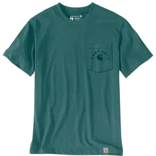 T-Shirt CARHARTT "Work", Herren, Gr. L, blau (petrol), Obermaterial: 100% Baumwolle CO., Shirts T-Shirt