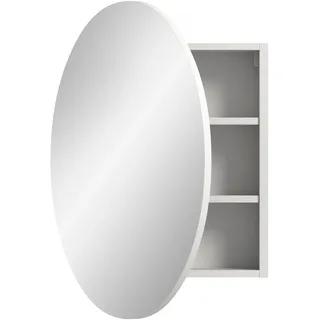 welltime Spiegelschrank »Litica, rund Ø 70cm, 1 Spiegeltür, 2 Einlegeböden« Spiegel, Bad Schrank, Hängeschrank, weiß