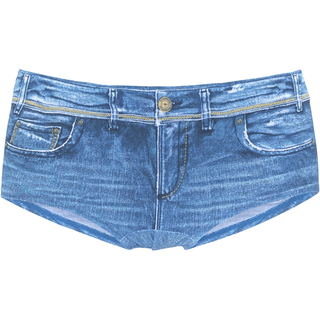 Bikini-Hotpants KANGAROOS "Patty", Damen, Gr. 40, N-Gr, blau (jeansblau), Polyamid, bedruckt, Badehosen Bikini-Hotpants, mit recyceltem Polyamid
