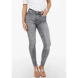 Only Skinny Fit Jeans im Used-Look Modell 'POWER', Mittelgrau, L/30