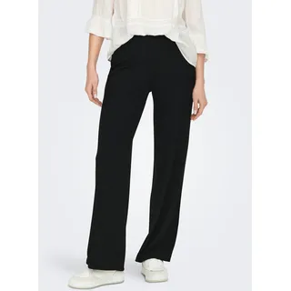 Jerseyhose ONLY "ONLEMMA – Weite Hose mit Gummizug und softer Ripp-Qualität", Damen, Gr. XL (42), N-Gr, schwarz, Jersey, Obermaterial: 65% Polyester, 30% Viskose, 5% Elasthan, unifarben, weit knöchellang, Hosen Jerseyhose, weiter Schnitt, elastischer Bund, modisch, unifarben, Jersey, Topseller