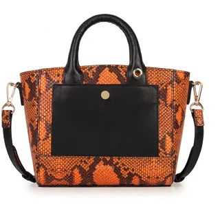 Kate Lee Damen Sac en Cuir Bysa Orange et Noir Tasche