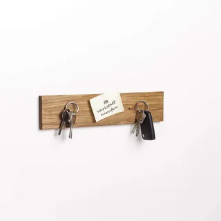 Schlüsselbrett Holz magnetisch – Schlüsselboard mit unsichtbaren Magneten – Schlüsselhalter Wand für Flur & Büro – Wanddekoration aus Holz – Schlüssel Aufhänger 30 cm – Made in Bayern, Eiche, 30 cm