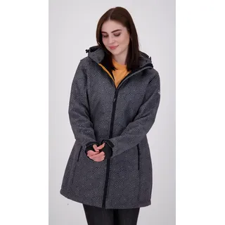 DEPROC activ Deproc Active Damen Gefütterter Softshellmantel Kurzmantel mit abnehmbarer Kapuze Softshelljacke Übergangsjacke KEELE PEAK II WOMEN«, auch in Großen Größen erhältlich Gr. 52 (XXL), black print, - 23661649-52