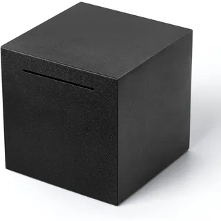 Spardose Schwarz Edelstahl,Spardose Nicht Zum öffnen Money Box, 12x12 cm Münzen und Scheine Money Box Sparbüchsen Sparbox Nicht Zum öffnen für Erwachsene und Kinder