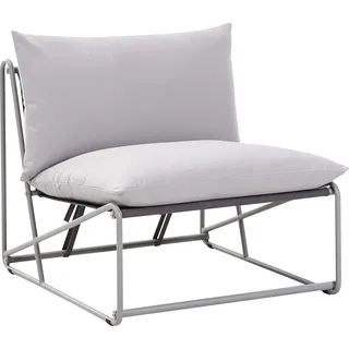 BELIANI Gartensessel Grau Metall ohne Armlehnen mit Kissen Niedrig Extra Breite Sitzfläche Modernes Design Outdoor Indoor Garten Terrasse - Grau