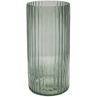 Ivyline Daphne Gerippte Vase in Salbei – Premium-Qualität und wasserdicht – leicht und stilvoll – dekorativer strukturierter Glas-Blumentopf – H 23 cm x T 15 cm