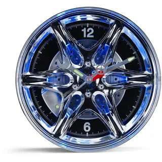 RED5 Felgen-Design Wanduhr 30 cm Quarz rot