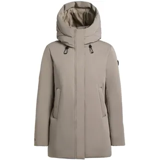 khujo Winterjacke »Winterjacke Palla-YM«, Damen Wintermantel mit verstellbarer Kapuze, beige