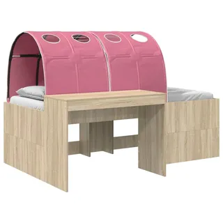 vidaXL Hochbett mit Schreibtisch für Kinder 3 Stk. Holzwerkstoff - Braun