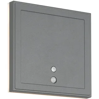 Reality Leuchten LED Akku Außen Wandleuchte Fortaleza R23056242, Aluminium Druckguss Anthrazit, inkl. 2 Watt LED, magnetische Wandhalterung, indirekte Beleuchtung, Bewegungssensor, Dämmerungssensor