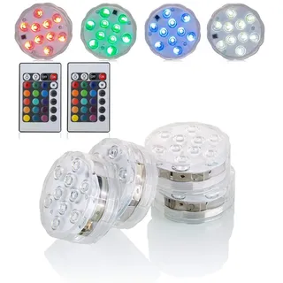 4 Packung Shisha LED Licht 3aaa batteriebetrieben RGB Multicolors Wasserdichte LED leuchtet Untersetzer mit Fernbedienung für das Rauchen Shisha Hookah Beleuchtung Dekoration (pack of 4) (4 Pack)