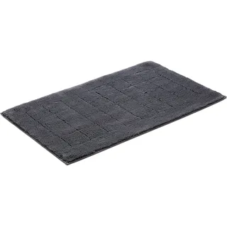 Badematte VOSSEN "Exclusive" Gr. 3, grau (flanell), H:20mm, Baumwolle, Badematten, Badematte, Badteppich, Uni-Farben, Karo Muster, Hoch-Tief Effekt, reine Baumwolle