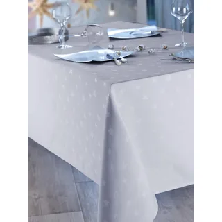 CALITEX Tischdecke, Jacquard, festlich, Folea, silberfarben, 150 x 300 cm