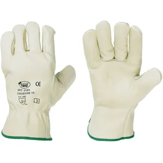 FELDTMANN Handschuh Rind Napa-Leder Cat2, grün/Beige Gr.11