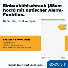 Bild von Exquisit Einbau Kühlschrank EKS5131-4-E-040E | Nutzinhalt: 118 L | Alarm-Funktion | 4-Sterne-Gefrieren | Einbaugerät
