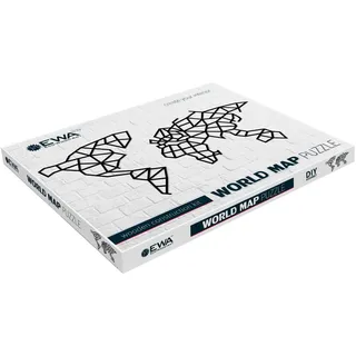 EWA Eco-Wood-Art World Map EWA EcoWoodArt Holzpuzzles Design-Polygonales Puzzle der Weltkarte-Souvenir, Geschenk, Küche, Wohnkultur, Interieur, Schwarz