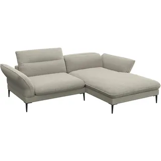 flexlux »Salino, Funktionssofa mit Recamiere, Relaxsofa, Ecksofa" Sofa mit Arm- und Kopfteil-Verstellungen, Kaltschaum & Stahl-Wellen,
