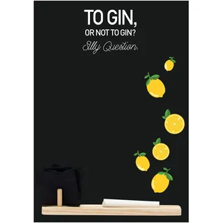 Kreidetafeln UK klein Memo Board/Kreidetafel/Tafel/Küche Kreidetafel mit bedruckt Gin Dumme Frage Artwork Holz, Kreide & Filz Radiergummi. Booth Design Range., Holz, schwarz, 29,7 x 20,7 x 1 cm