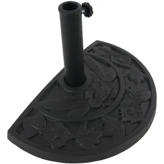 MCW Sonnenschirmständer Halbrund Schwarz , Kunststoff , 50x32 cm , Sonnenschutz, Sonnenschirmständer