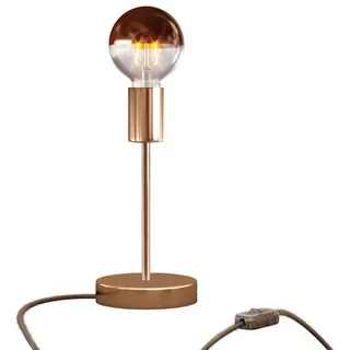 Creative Cables Alzaluce Half Cup Metall-tischlampe Mit 2-poligem Stecker - Schalter - Copper - One Size