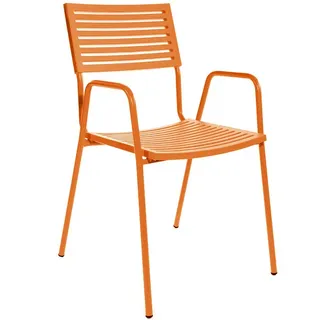 Stapelstuhl mit Armlehnen Lamello Schaffner AG orange, Designer Schaffner, 87x54x60 cm