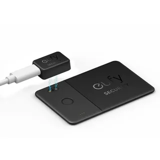 eufy SmartTrack-Karte E30 (Schwarz, 1er-Pack), Wiederaufladbar, Funktioniert mit Apple Wo ist? (nur iOS), Bluetooth-Tracker, Perfekt für Geldbeutel, Passetui und Laptop, Wasserabweisend