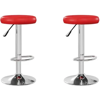 vidaXL Barhocker 2 Stk. Rot Kunstleder - Rot