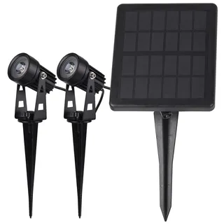 CHILITEC Solar Gartenstrahler-Set, 2 Spots mit Erdspieß - Weiß