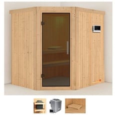 Bild Sauna »Stine«, (Set), 9 KW-Ofen mit externer Steuerung beige