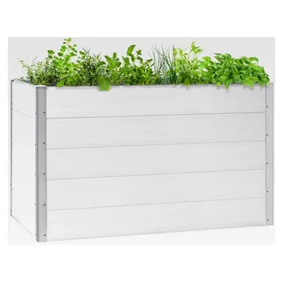 Nova Grow Gartenbeet, 150 x 91 x 100 cm (BxHxT), Material: WPC mit UV-, Rost- und Frostschutz, Holzoptik, rückenschonende Höhe, einfacher Zusammenbau, weiß