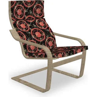 ABAKUHAUS Steampunk Poäng Sessel Polster, Grungy Geometric, Sitzkissen mit Stuhlkissen mit Hakenschlaufe und Reißverschluss, Dunkle Coral Beige - Beige