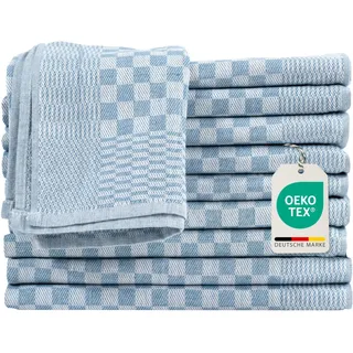 Müskaan 10er Set Geschirrtücher 100% Baumwolle 50x70 cm Aqua 210 g/m2 | Küchenhandtücher für Abtrocknen, Grubentücher zum Putzen, Fusselfrei Geschirrhandtücher, Küchentücher saugstark, Geschirrtuch
