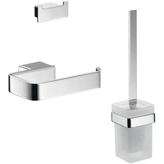emco loft WC-Set, Toilettenpapierhalter ohne Deckel, chrom, 059800102