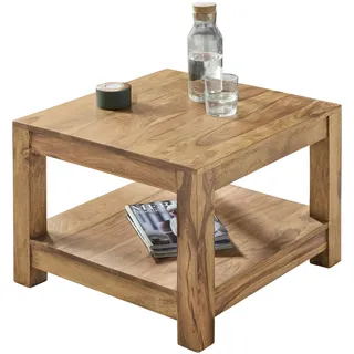 FineBuy Couchtisch Massiv-Holz 60 x 60 cm Wohnzimmer-Tisch Landhaus Beistelltisch