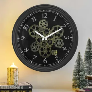 clxeast Vintage Industriestil Wanduhr 38,5 cm 38,5 schwarz