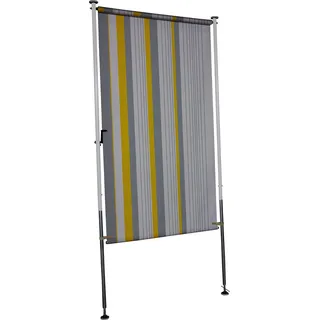 ANGERER Balkonsichtschutz, Senkrechtmarkise mit Handkurbel, Terrasse/Balkon, Montage ohne Bohren, Made in Germany, hochwertiger Stoff, UV-beständig, höhenverstellbar, wasserabweisend, 120 cm Gelb