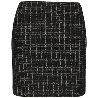 Comma, Minirock Damen Kariert Schwarz/Silber 44