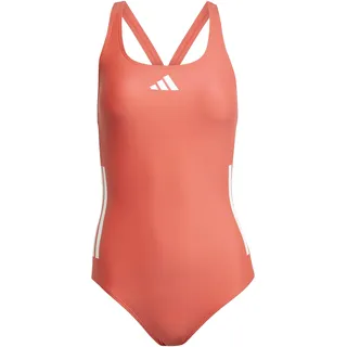 adidas Damen 3 Stripes C-back Swimsuit, semi Lucid red/White, 44