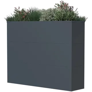 Westmann Pflanzkübel Talus Metall XL 25 cm x 100 cm x 77 cm Anthrazit